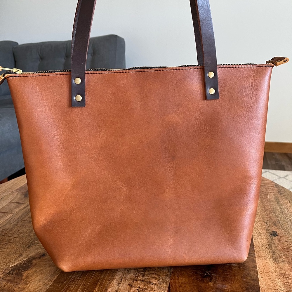 Portland Leather Goods medium zippered tote - Picture 2 of 5